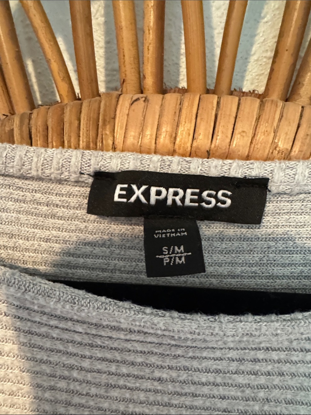 Express Light Gray Ribbed Boatneck Sweater - Picture 3 of 4